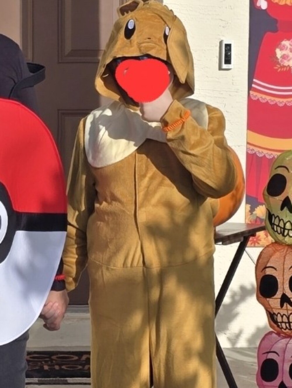 Kids Pokemon Eevee Costume Hoodie Halloween EUC XL 14-16 Easy On Off